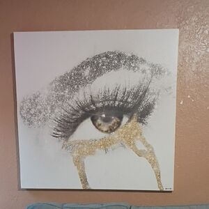 Oliver Gal Gold and Black Eye Art Canvas